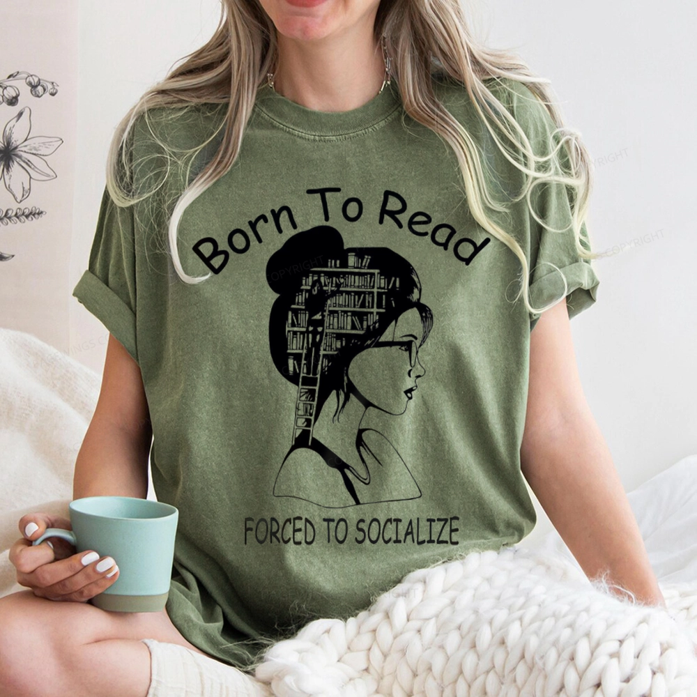 Pagewings Born To Read Unisex Washed T-shirt