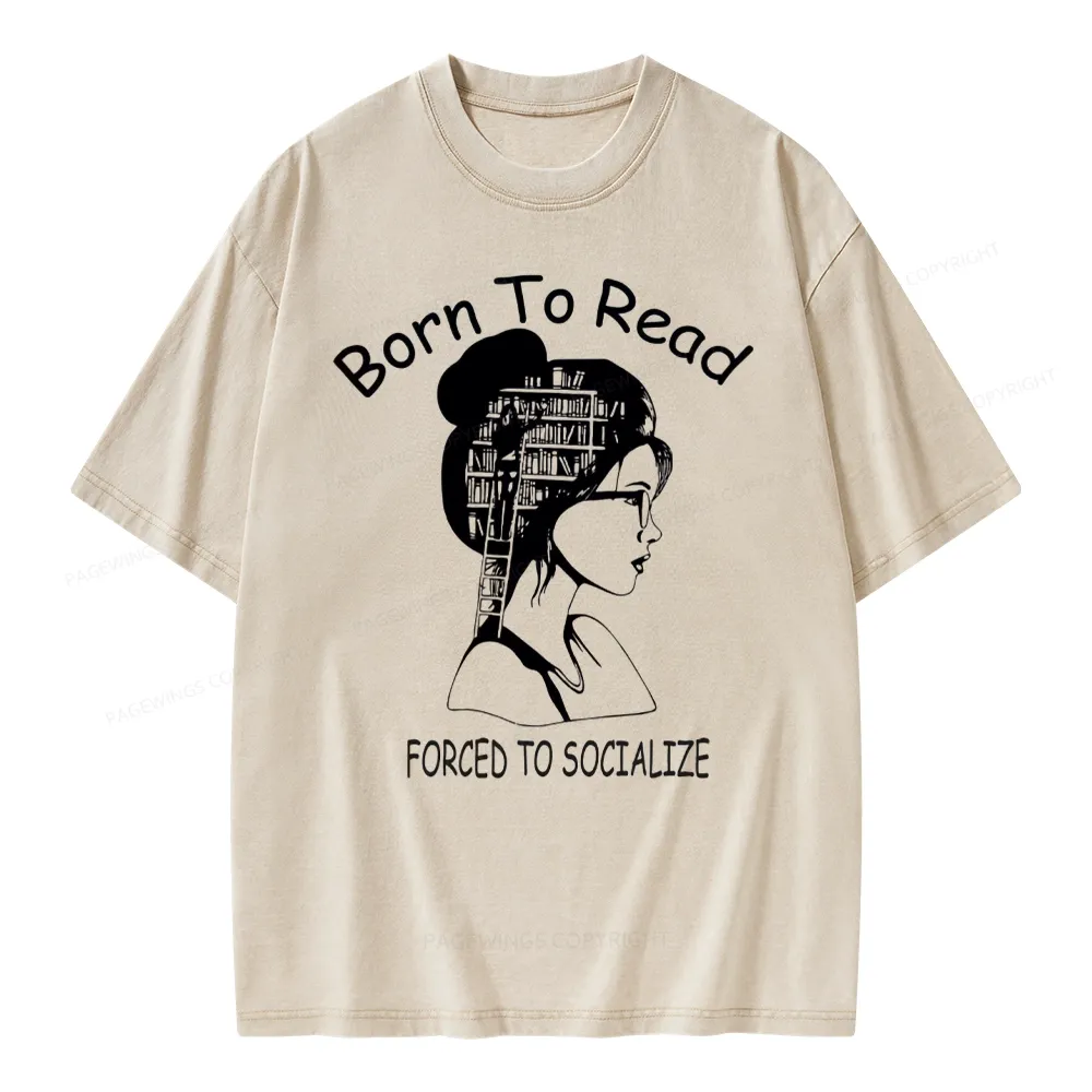 Pagewings Born To Read Unisex Washed T-shirt
