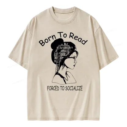 Pagewings Born To Read Unisex Washed T-shirt