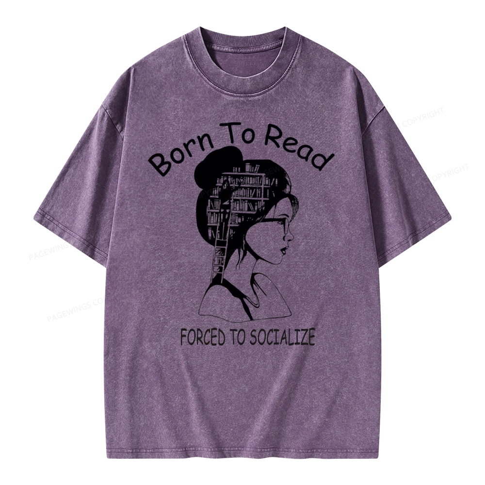 Pagewings Born To Read Unisex Washed T-shirt