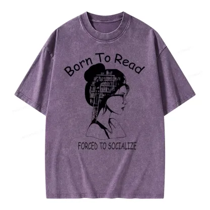 Pagewings Born To Read Unisex Washed T-shirt