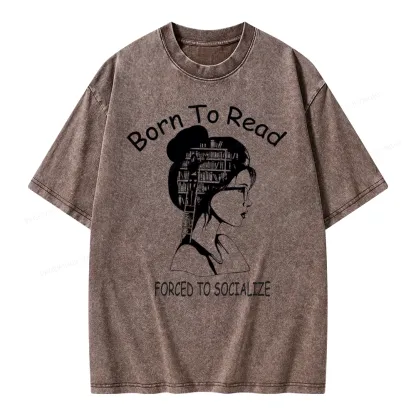 Pagewings Born To Read Unisex Washed T-shirt