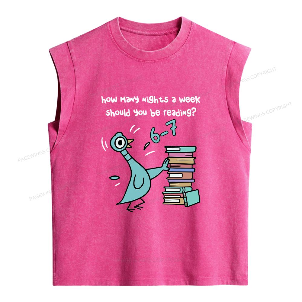 Pagewings Pigeon 6-7 Reading Women's Washed Tank Top
