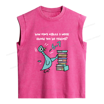 Pagewings Pigeon 6-7 Reading Women's Washed Tank Top