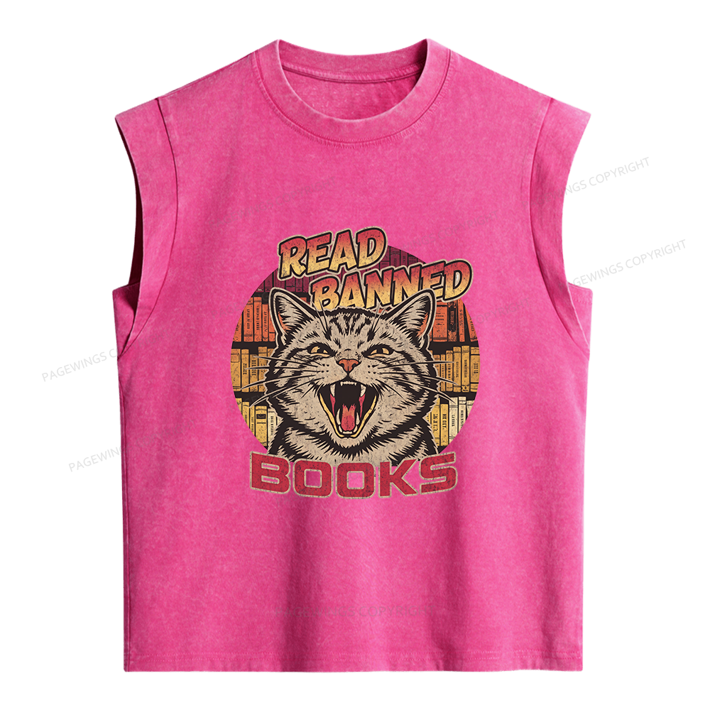 Pagewings Read Banned Books Women's Washed Tank Top