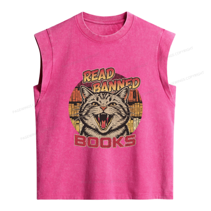 Pagewings Read Banned Books Women's Washed Tank Top