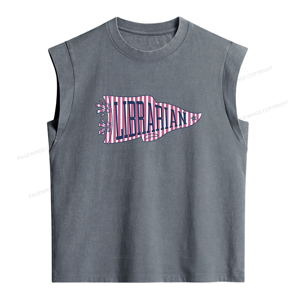 Pagewings Librarian Teacher Women's Washed Tank Top