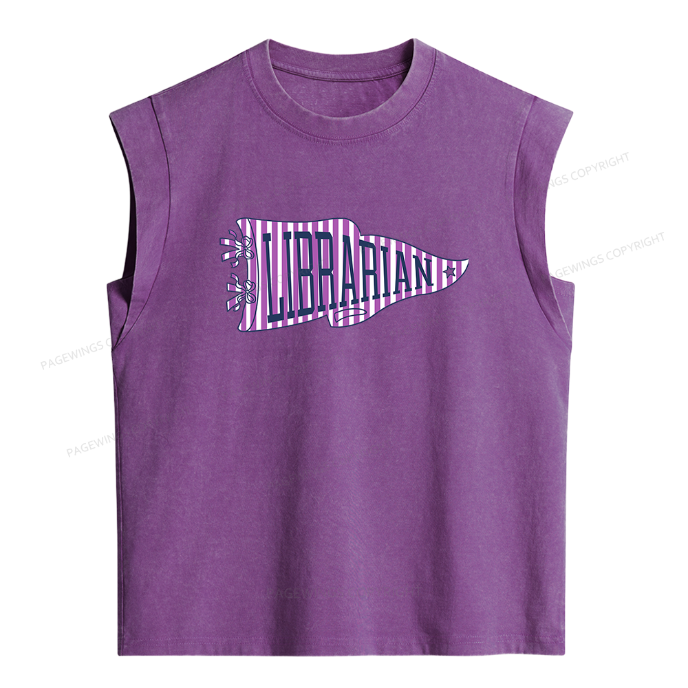 Pagewings Librarian Teacher Women's Washed Tank Top