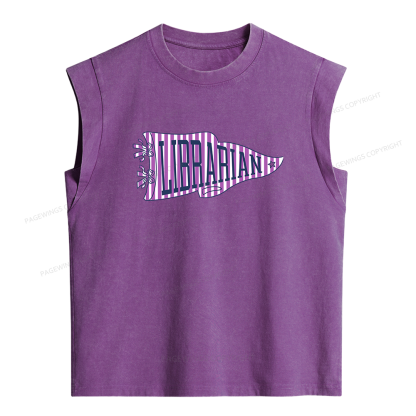 Pagewings Librarian Teacher Women's Washed Tank Top