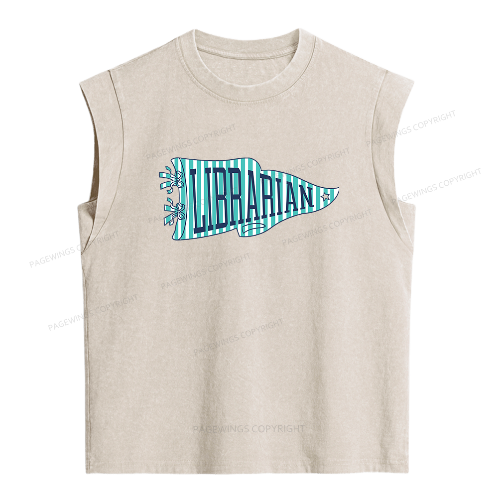 Pagewings Librarian Teacher Women's Washed Tank Top