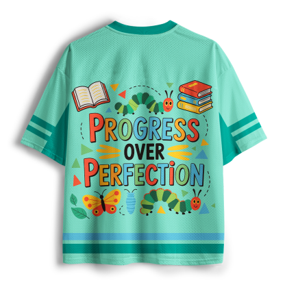 Pagewings Progress Over Perfection Unisex Mesh Jersey