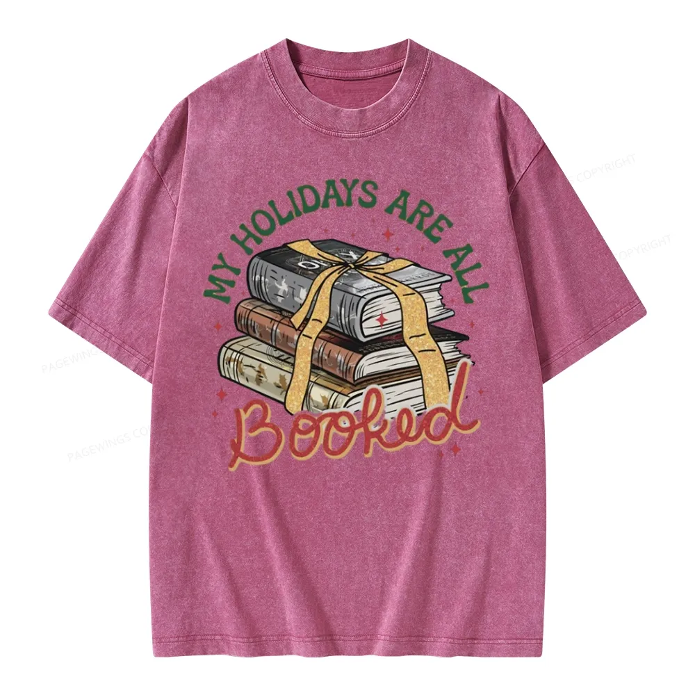Pagewings My Holidays Are All Booked Unisex Washed T-shirt