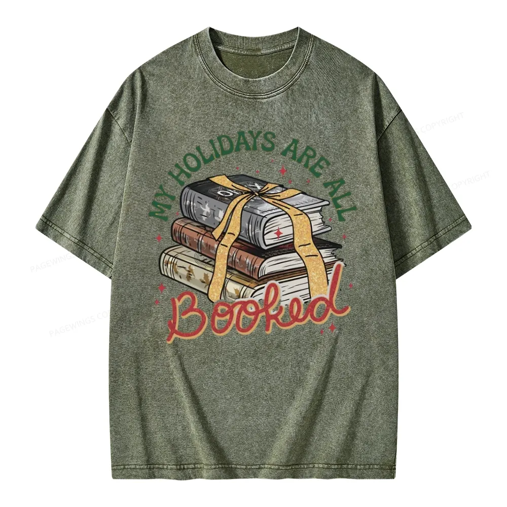 Pagewings My Holidays Are All Booked Unisex Washed T-shirt