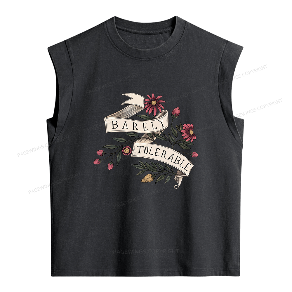 Pagewing Barely Tolerable Women's Washed Tank Top