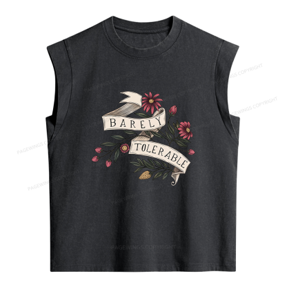 Pagewing Barely Tolerable Women's Washed Tank Top