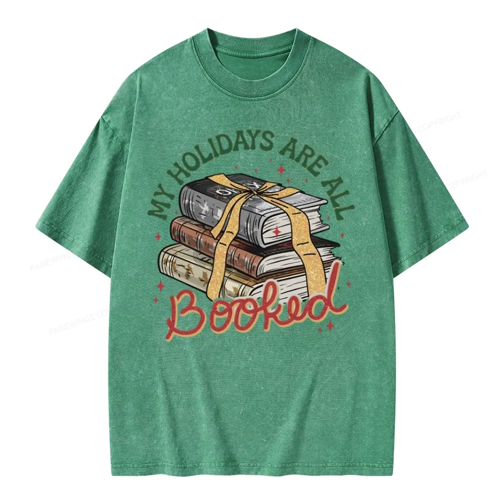 Pagewings My Holidays Are All Booked Unisex Washed T-shirt