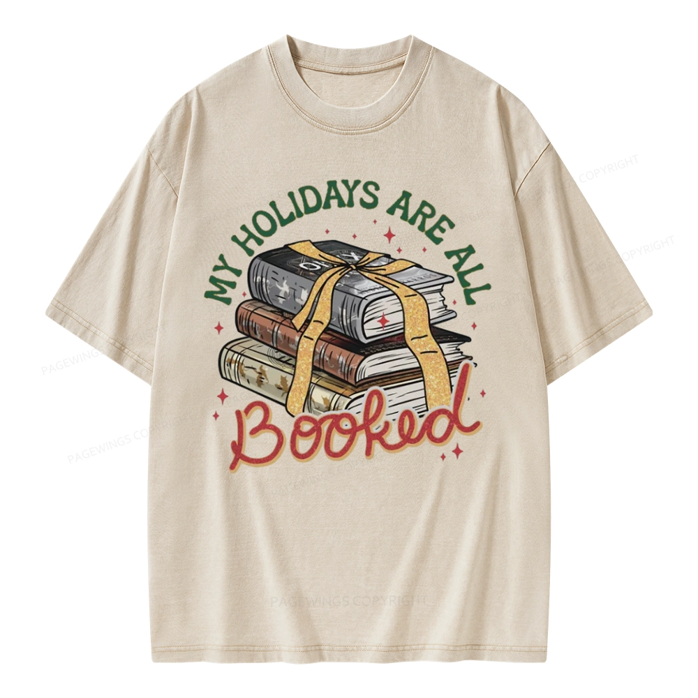 Pagewings My Holidays Are All Booked Unisex Washed T-shirt