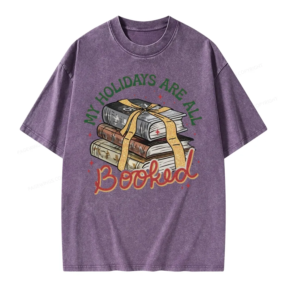 Pagewings My Holidays Are All Booked Unisex Washed T-shirt