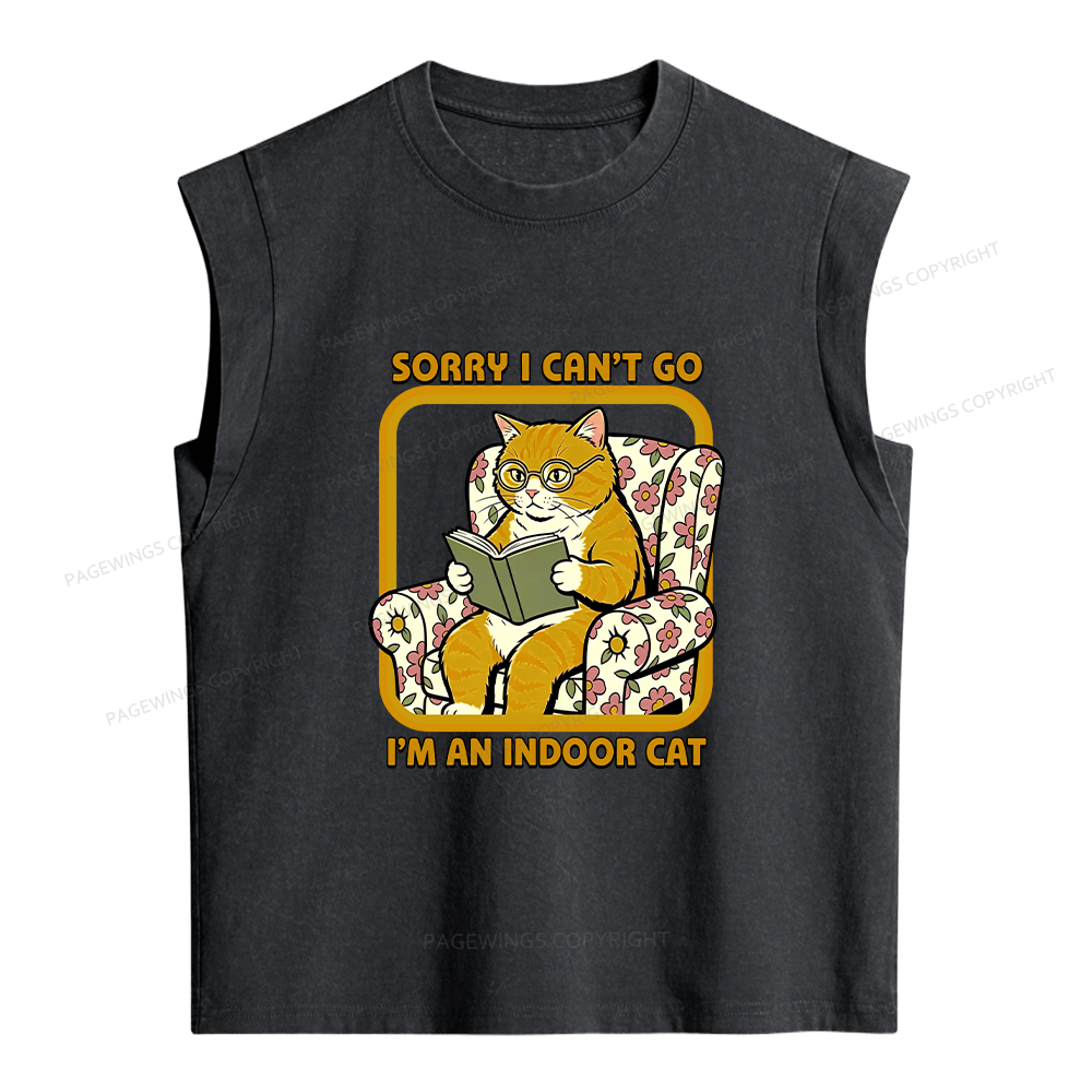 Pagewing Sorry I Can't Go Women's Washed Tank Top