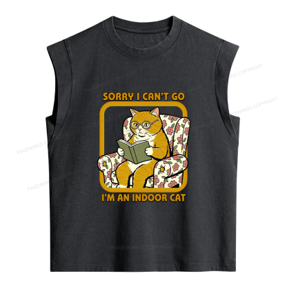 Pagewing Sorry I Can't Go Women's Washed Tank Top