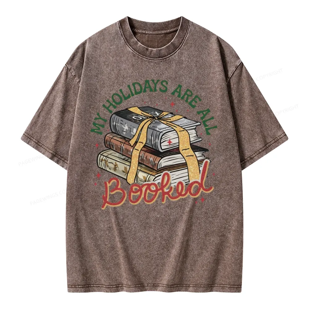 Pagewings My Holidays Are All Booked Unisex Washed T-shirt