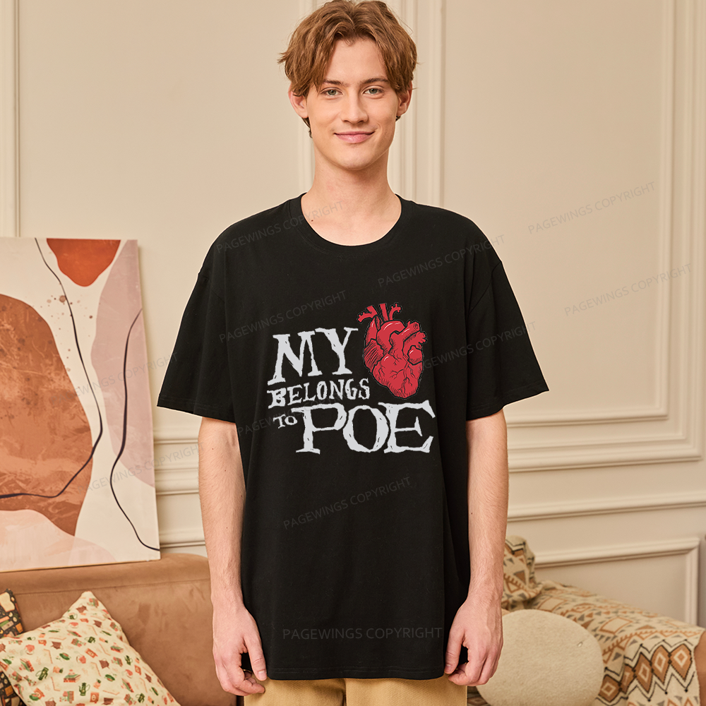 Pagewings Heart Belongs to Poe15976 Bookish Unisex Classic T-shirt
