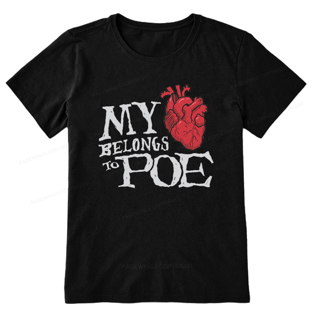 Pagewings Heart Belongs to Poe15976 Bookish Unisex Classic T-shirt