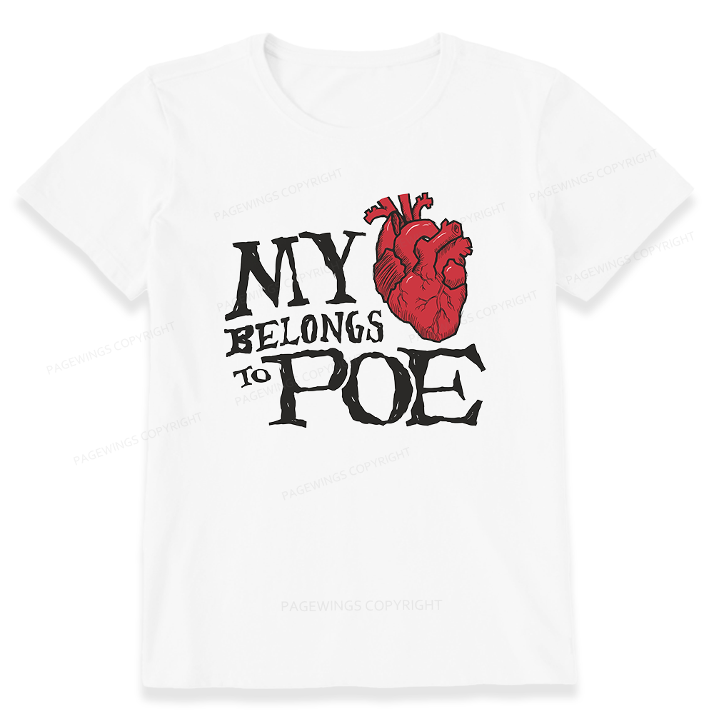 Pagewings Heart Belongs to Poe15976 Bookish Unisex Classic T-shirt