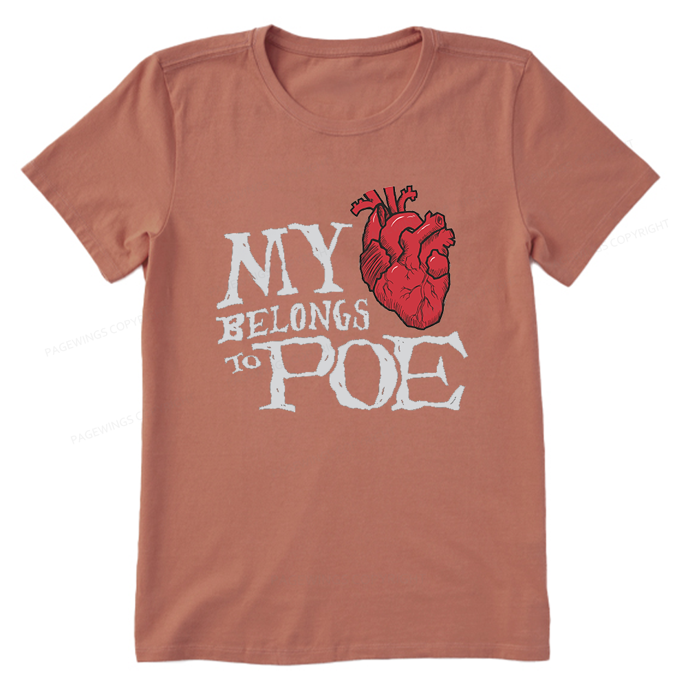 Pagewings Heart Belongs to Poe15976 Bookish Unisex Classic T-shirt