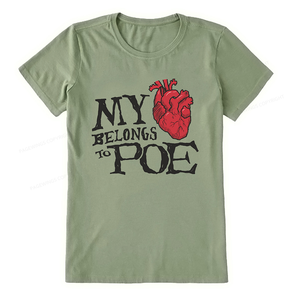 Pagewings Heart Belongs to Poe15976 Bookish Unisex Classic T-shirt