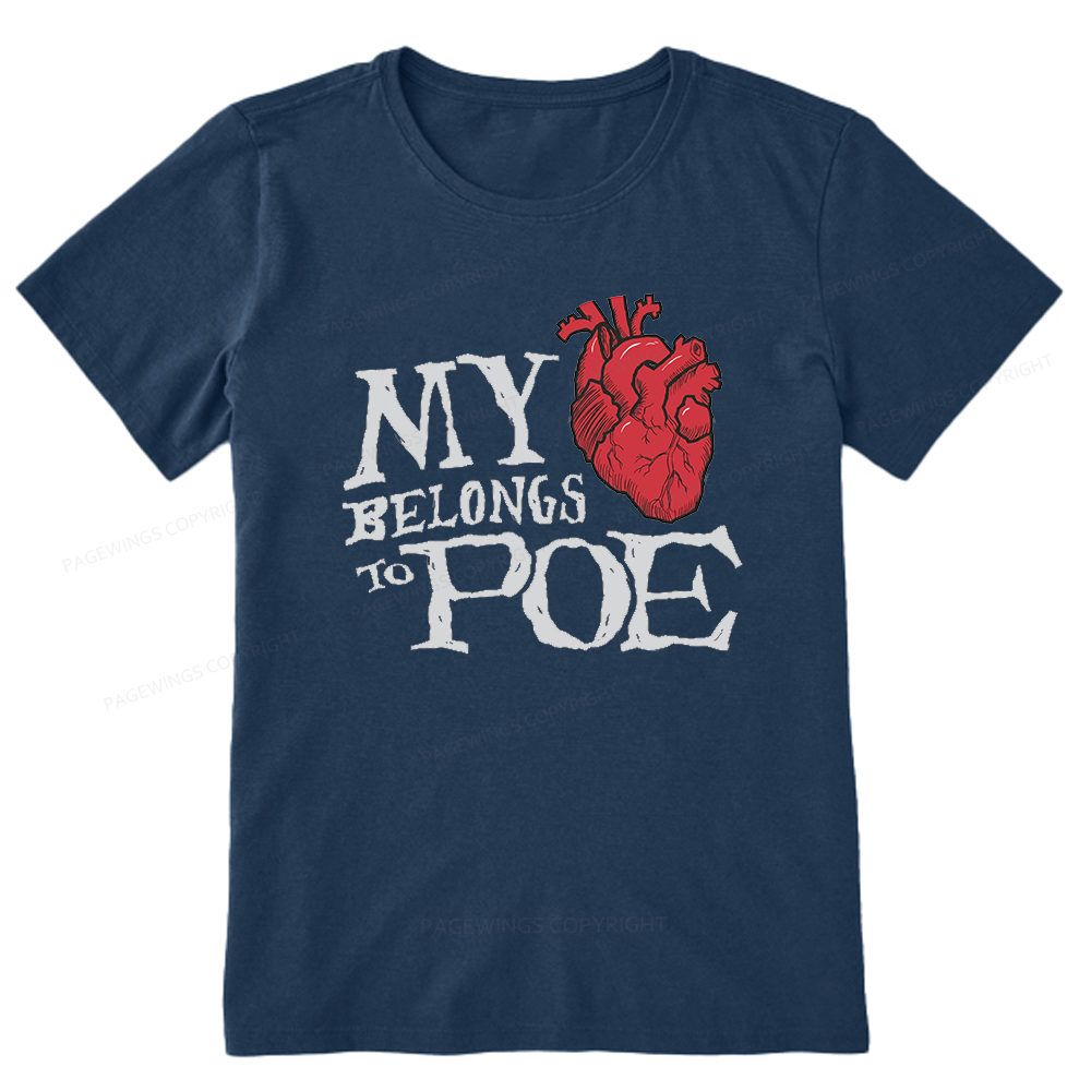 Pagewings Heart Belongs to Poe15976 Bookish Unisex Classic T-shirt