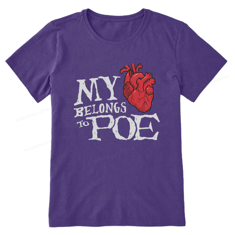 Pagewings Heart Belongs to Poe15976 Bookish Unisex Classic T-shirt