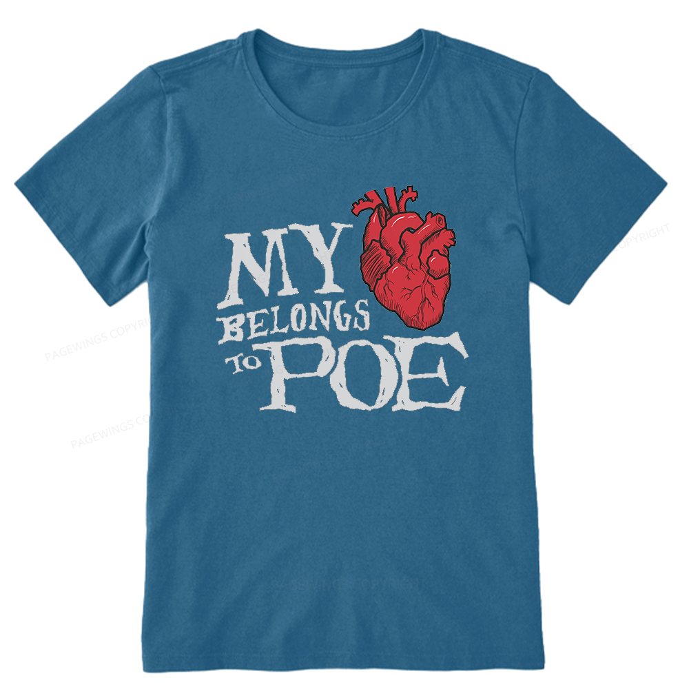 Pagewings Heart Belongs to Poe15976 Bookish Unisex Classic T-shirt
