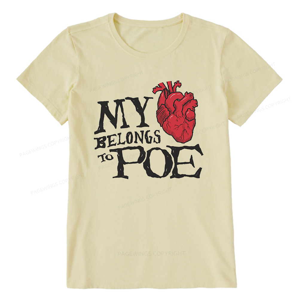 Pagewings Heart Belongs to Poe15976 Bookish Unisex Classic T-shirt