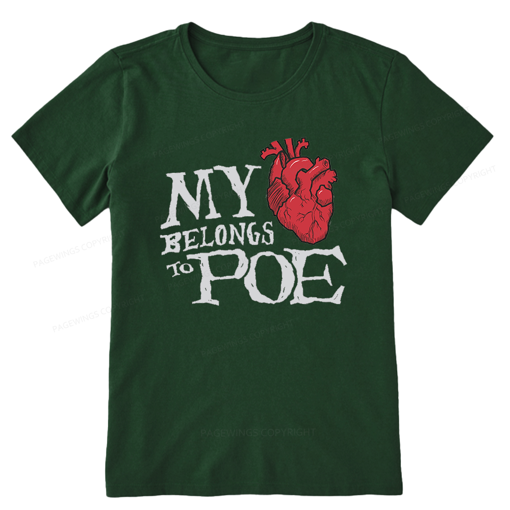 Pagewings Heart Belongs to Poe15976 Bookish Unisex Classic T-shirt