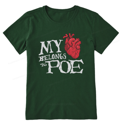 Pagewings Heart Belongs to Poe15976 Bookish Unisex Classic T-shirt