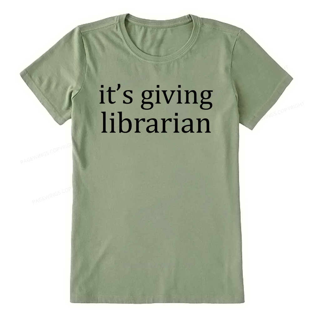 Pagewings It's Giving Librarian14597 Bookish Unisex Classic T-shirt