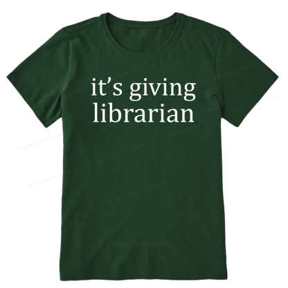 Pagewings It's Giving Librarian14597 Bookish Unisex Classic T-shirt