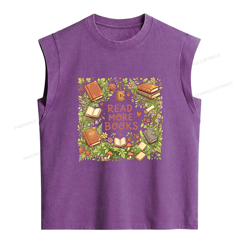 Pagewing Read More Books Women's Washed Tank Top