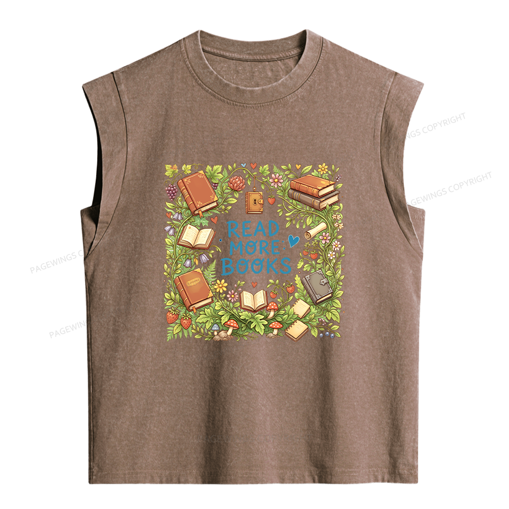 Pagewing Read More Books Women's Washed Tank Top