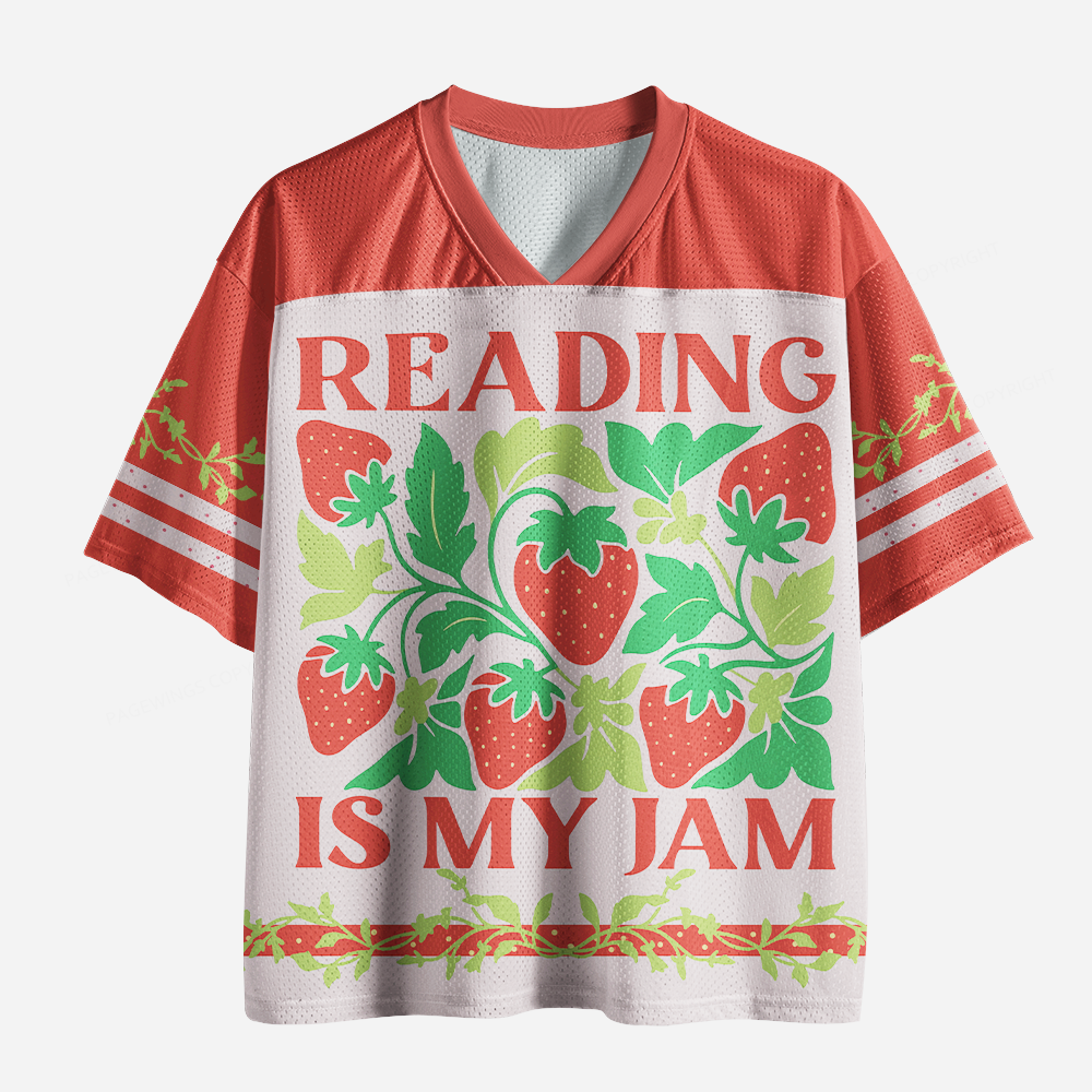 Pagewings Reading Is My Jam Unisex Mesh Jersey
