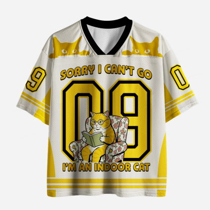 Pagewings Sorry I Can't Go I'm An Indoor Cat Unisex Mesh Jersey