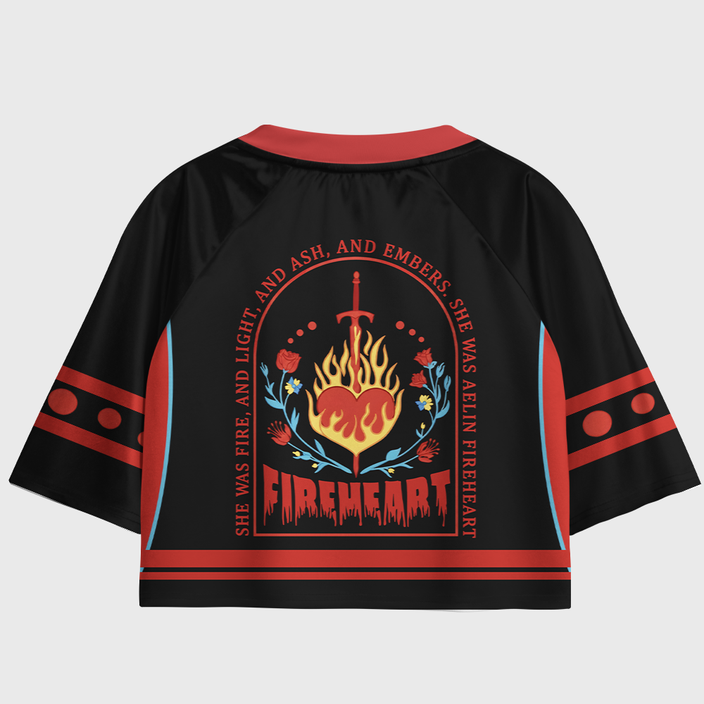 Pagewings She Was Fire Women's Cropped Jersey