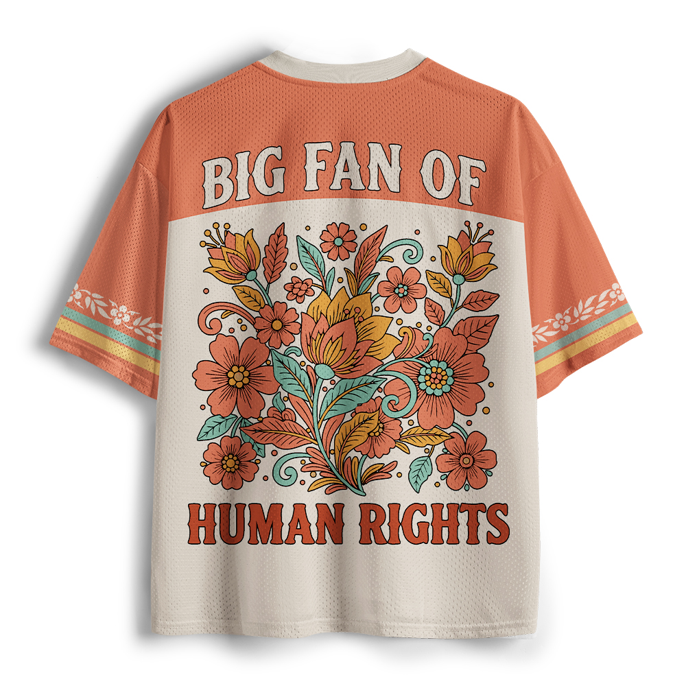 Pagewings Big Fan Of Human Rights Unisex Mesh Jersey