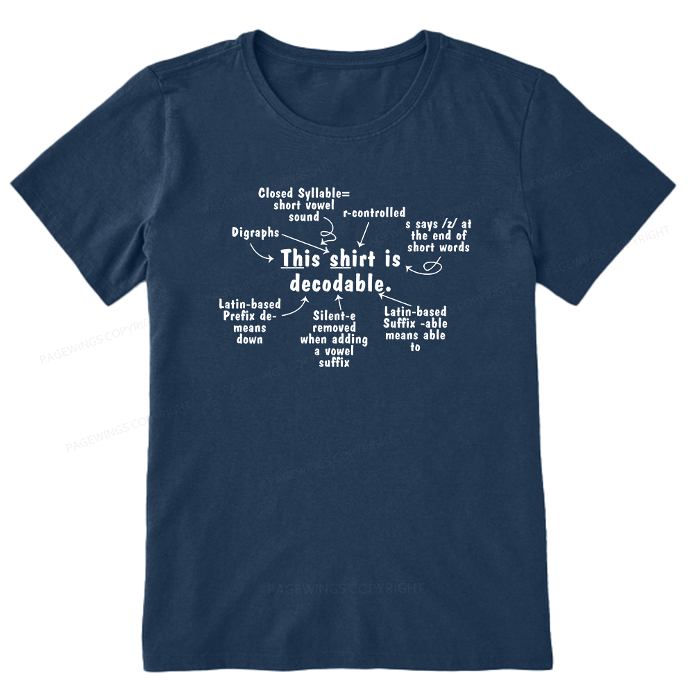 Pagewing This Shirt Is Decodable16123 Bookish Unisex Classic T-shirt