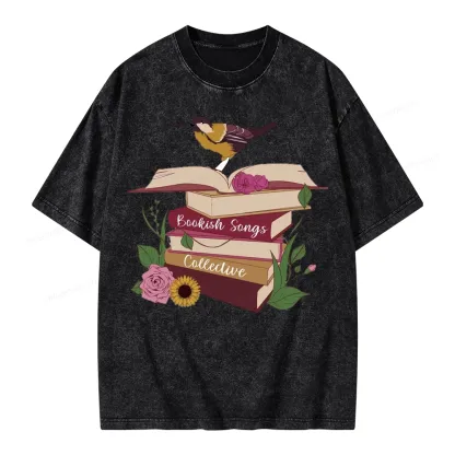 Pagewings Bookish Songbird Unisex Washed T-shirt