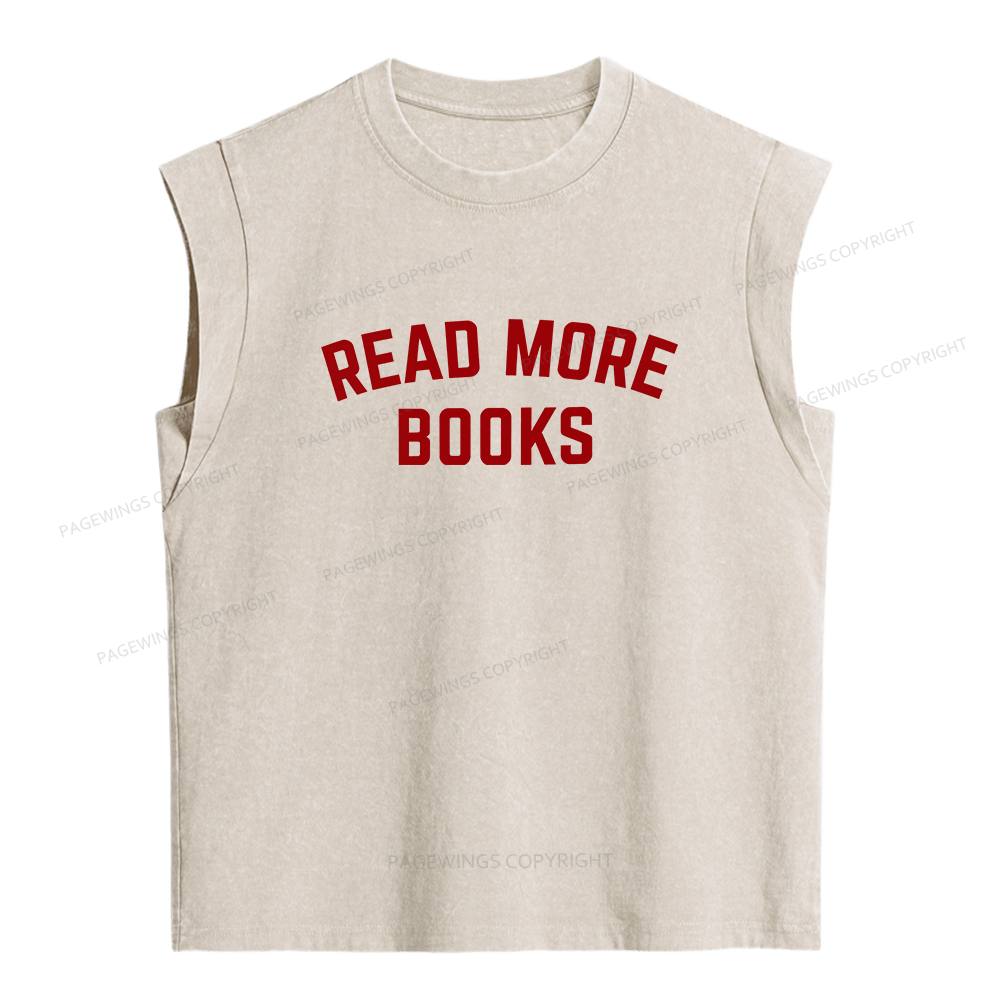 Pagewings Read More Books Women's Washed Tank Top