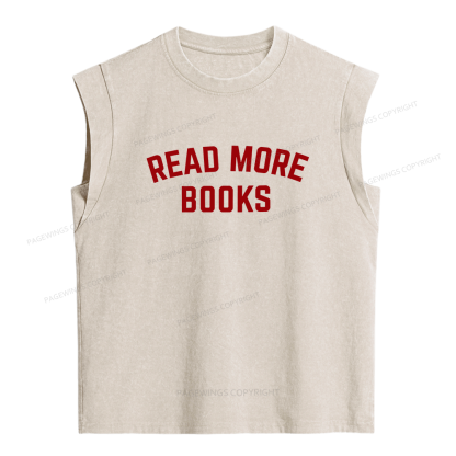 Pagewings Read More Books Women's Washed Tank Top