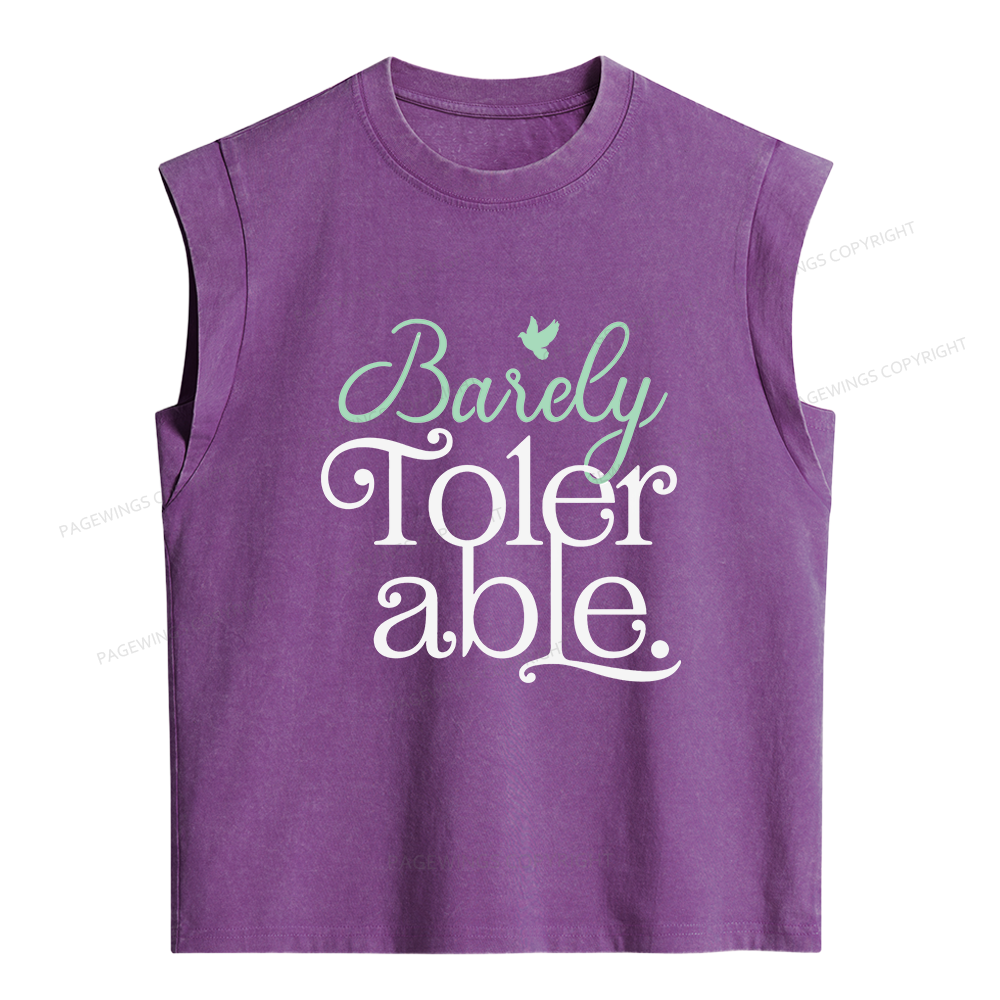 Pagewings Barely Tolerable Women's Washed Tank Top