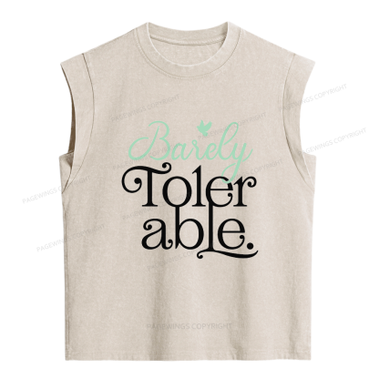 Pagewings Barely Tolerable Women's Washed Tank Top